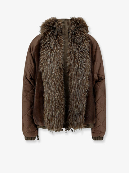 Reversible faux fur parka jacket thumbnail