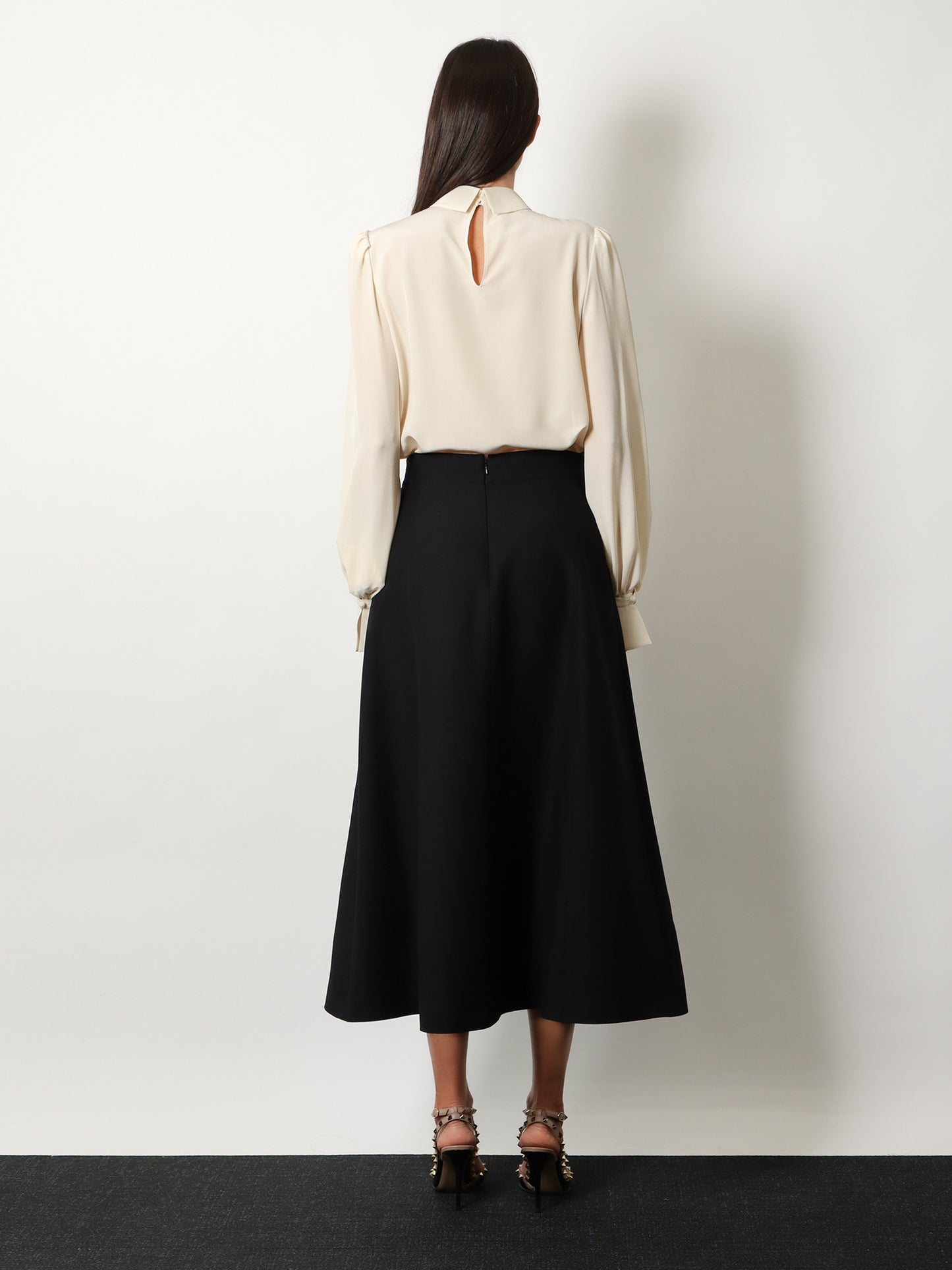 Crepe Couture midi skirt