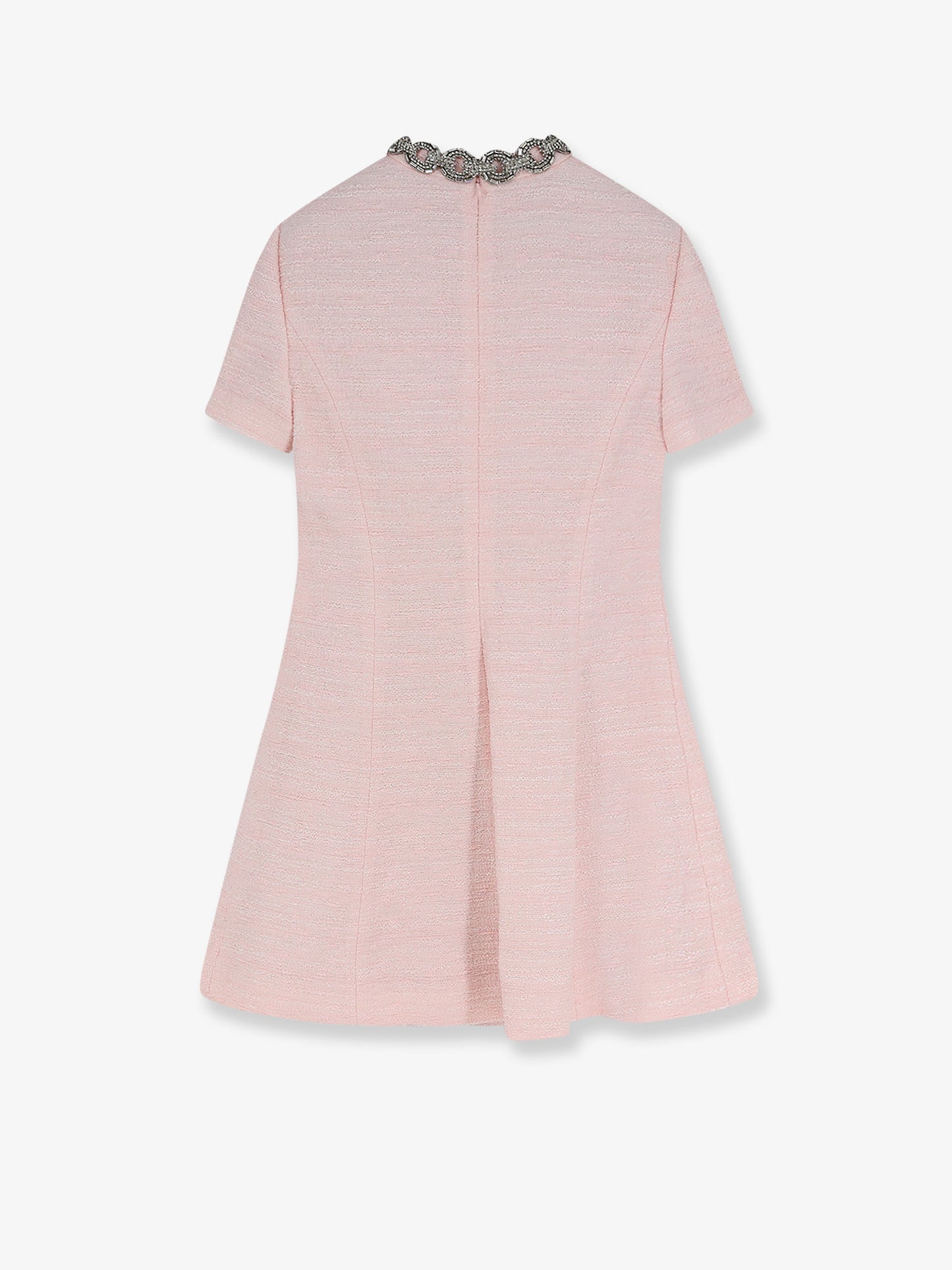 Embroidered Crinkle Cotton Tweed mini dress