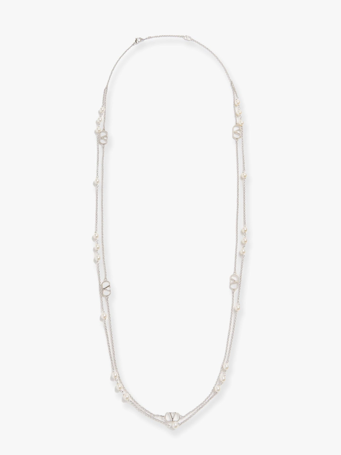 Collana in metallo con finiture argento