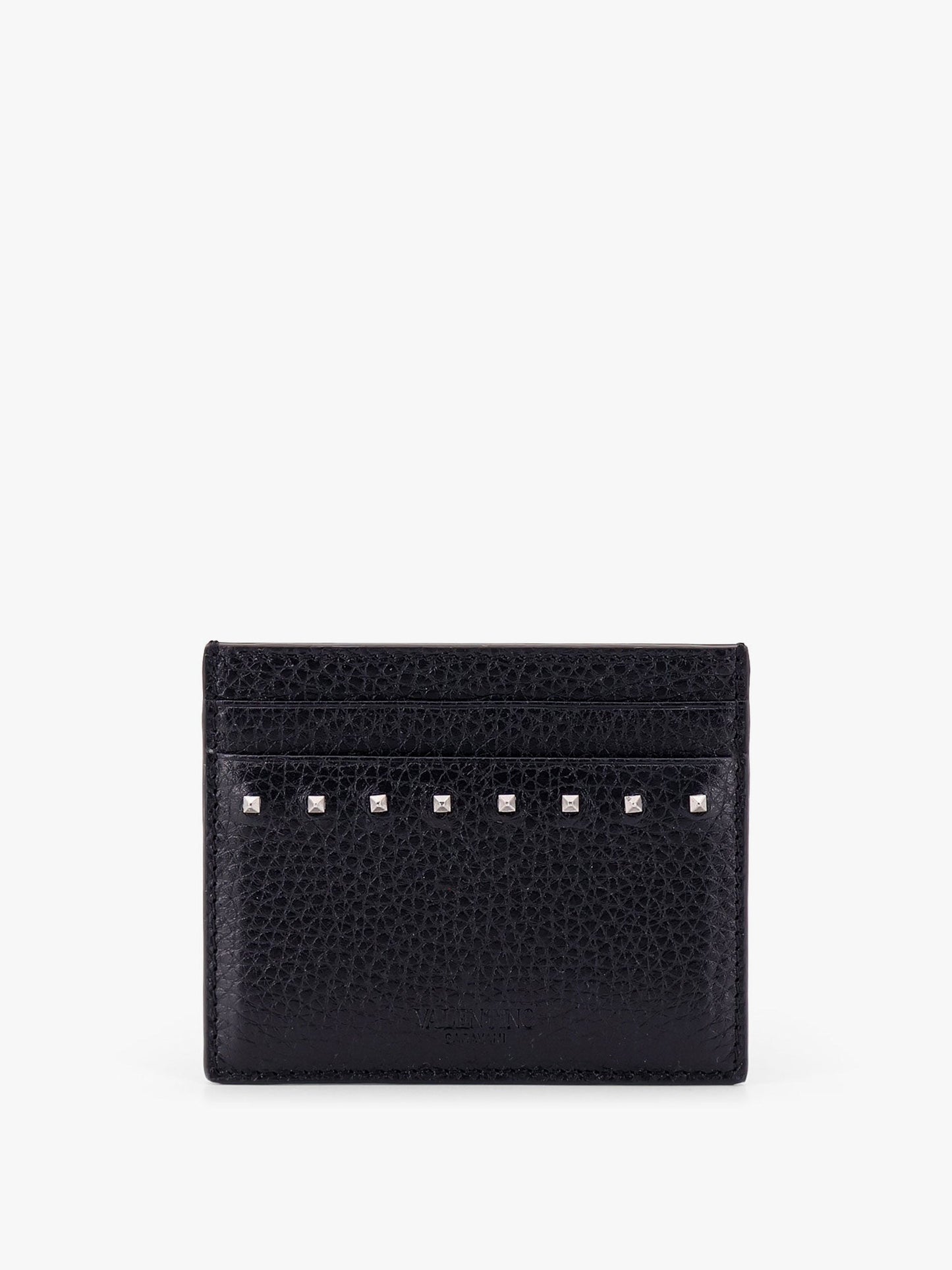 Leather card holder with stud detail