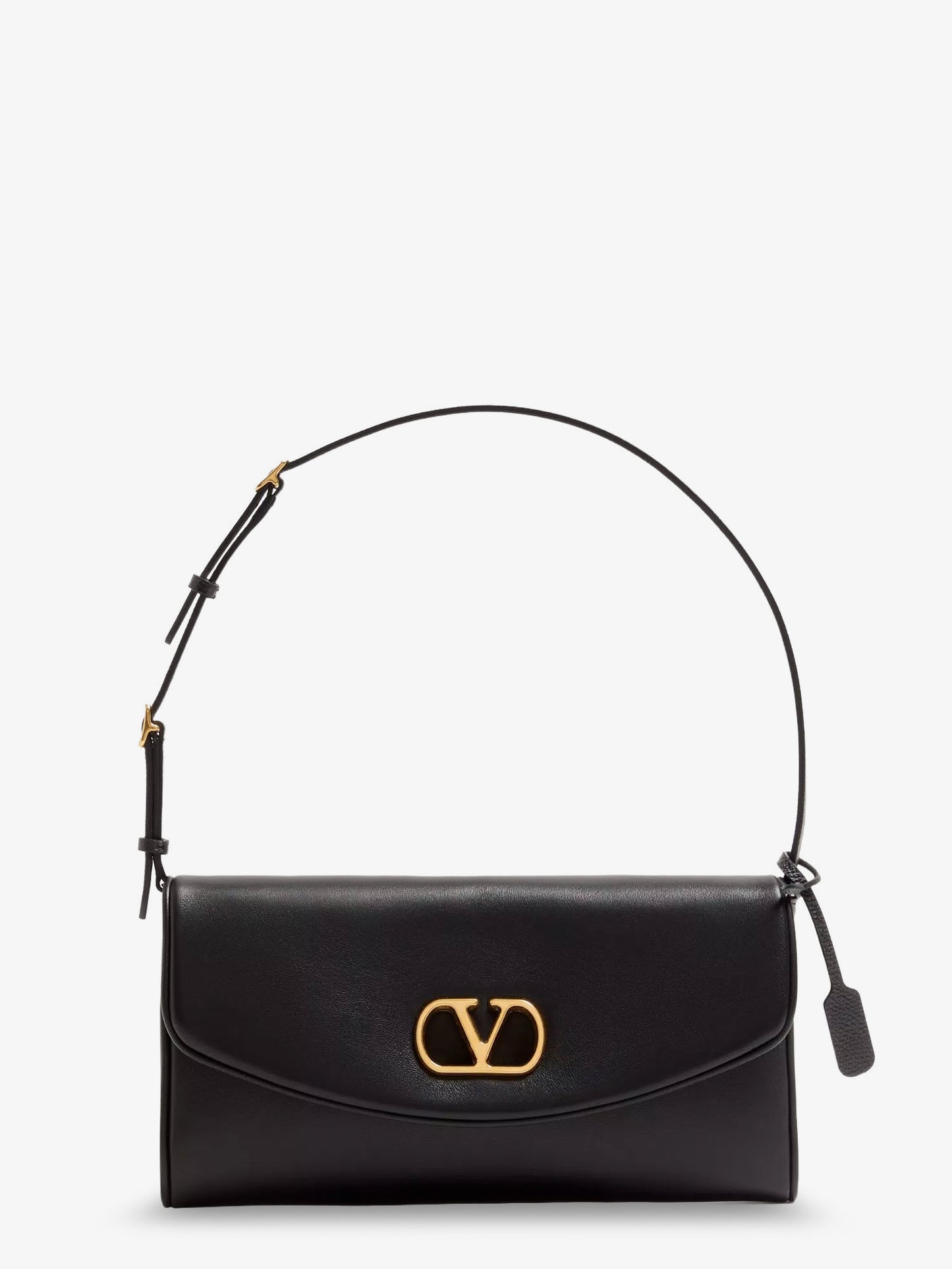 Borsa a spalla DeVain in pelle con VLogo Signature in metallo