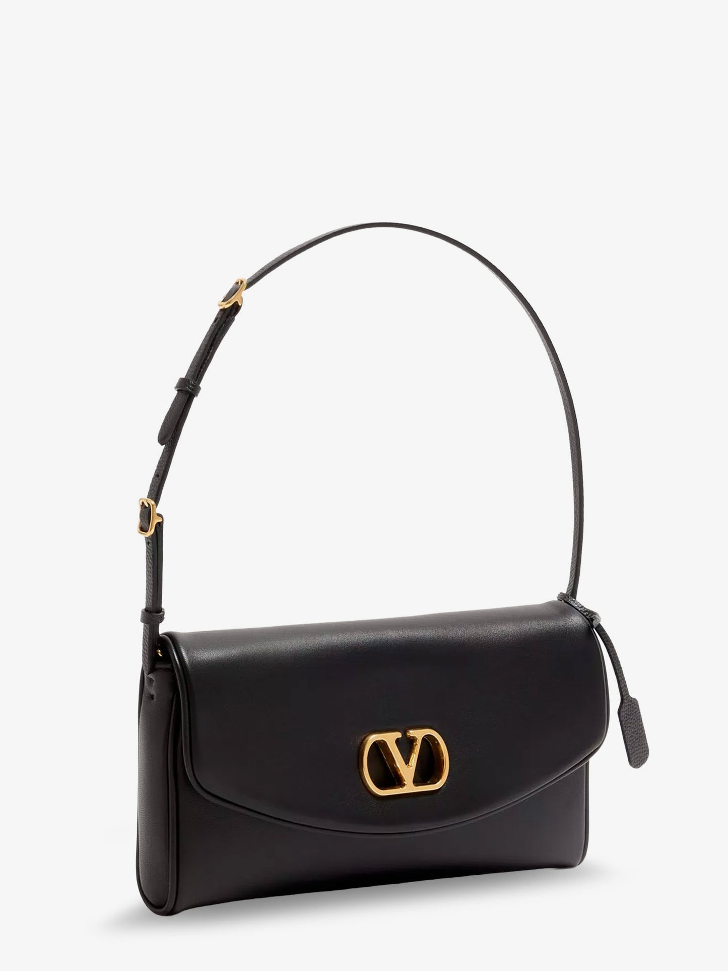 Borsa a spalla DeVain in pelle con VLogo Signature in metallo