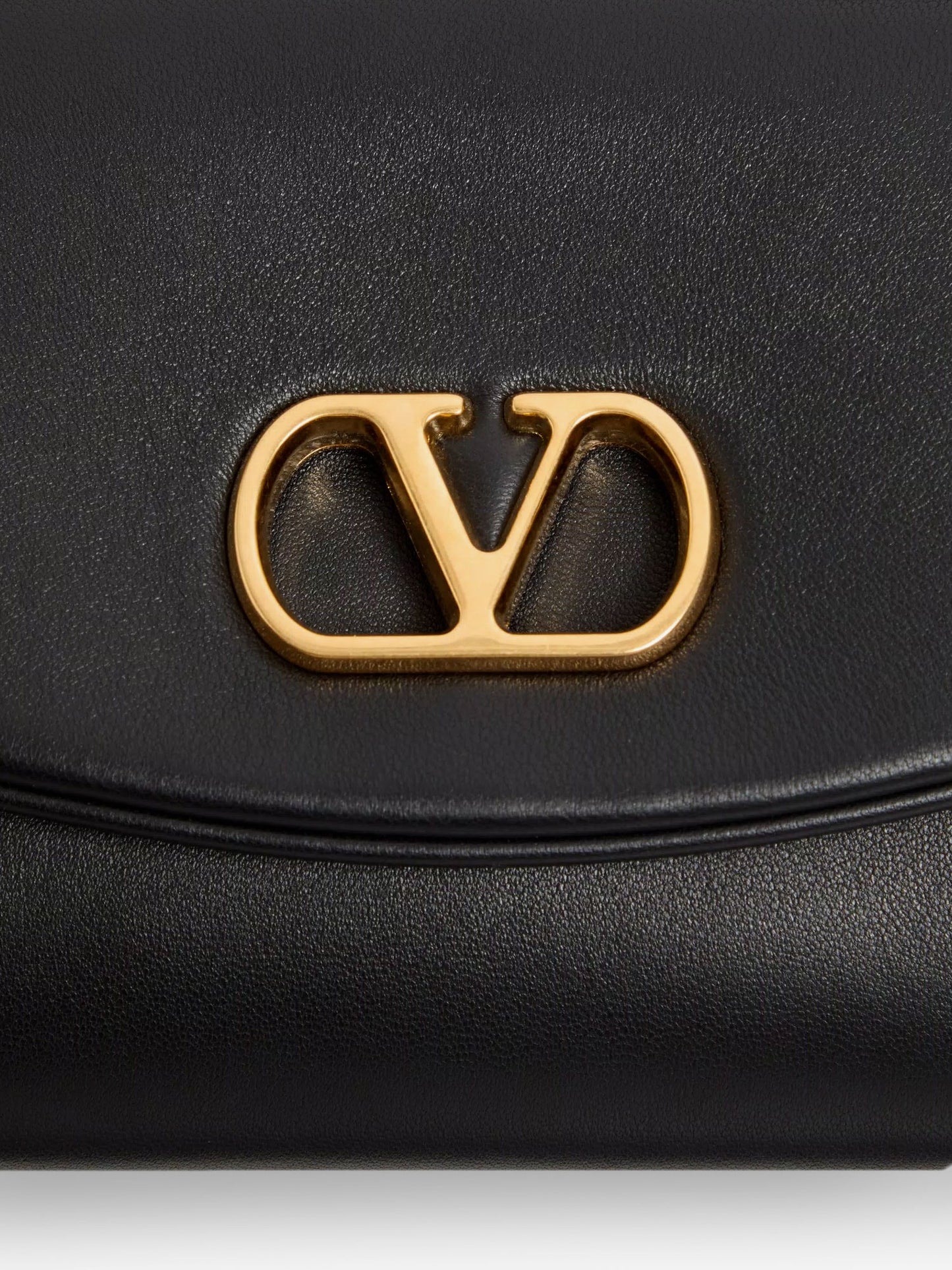 Borsa a spalla DeVain in pelle con VLogo Signature in metallo