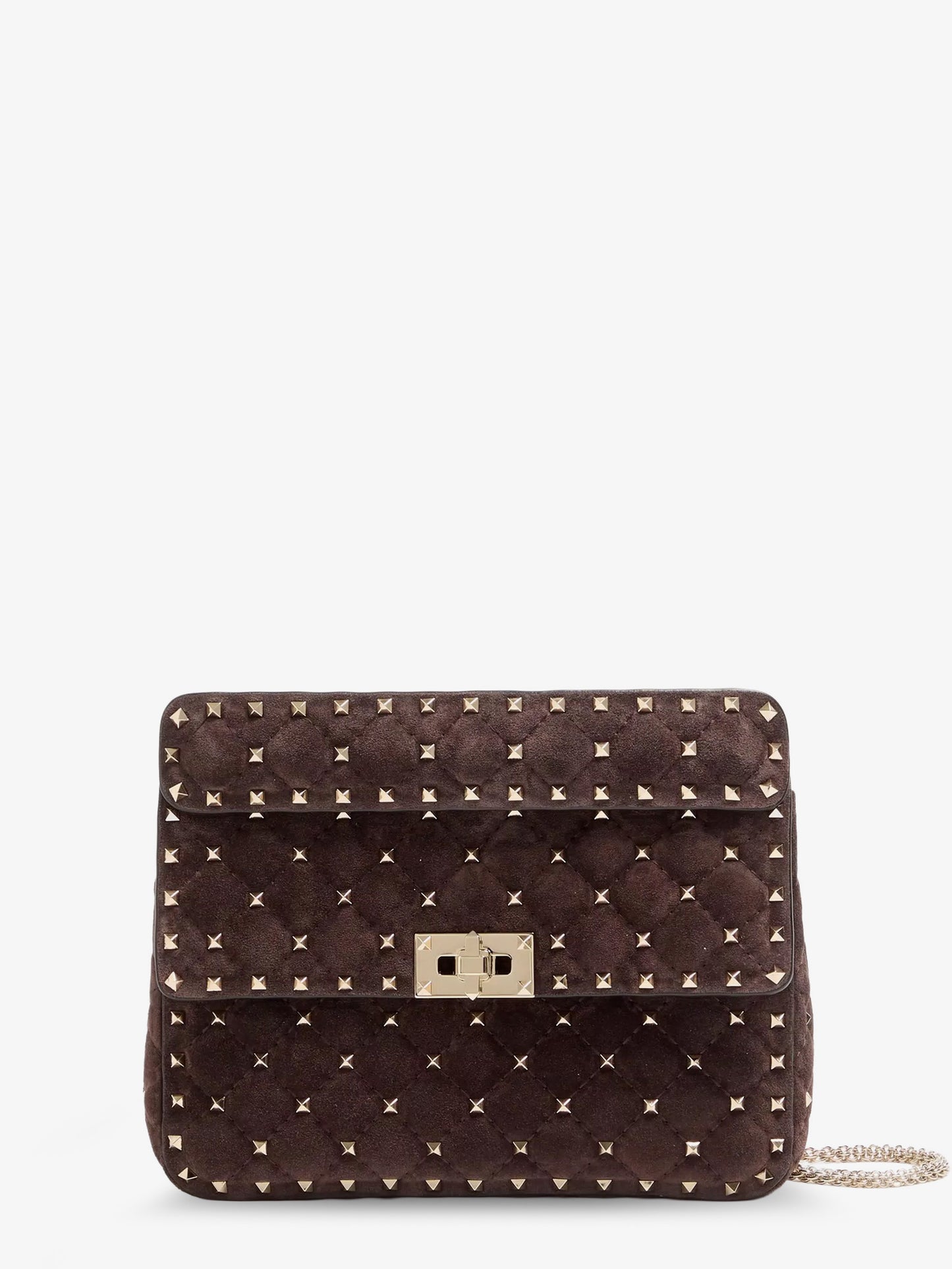 Rockstud Spike suede crossbody bag with iconic all-over studs