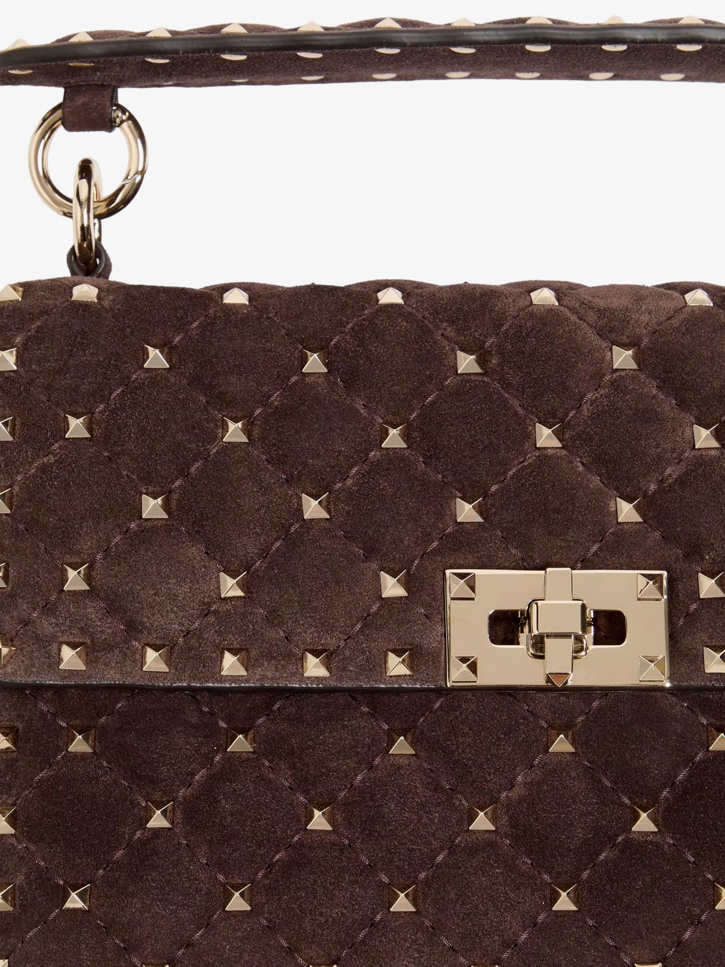 Rockstud Spike suede crossbody bag with iconic all-over studs