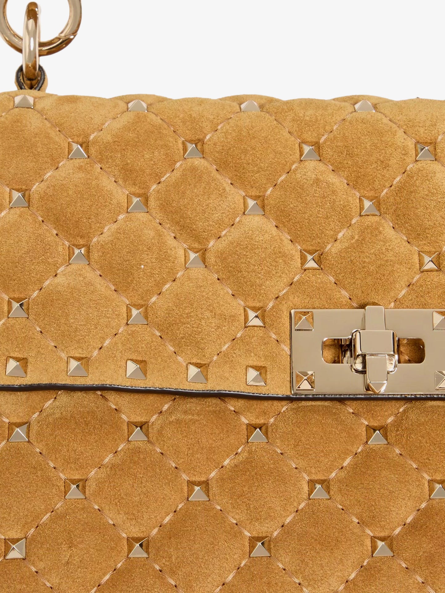 Rockstud Spike suede crossbody bag with iconic all-over studs