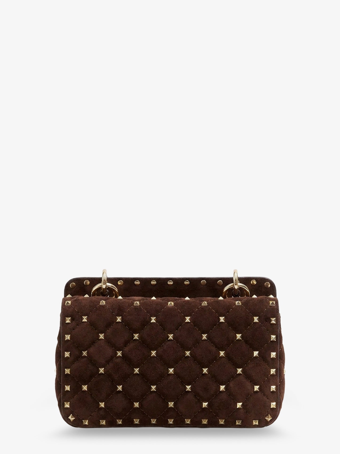 Rockstud Spike suede crossbody bag with all-over studs