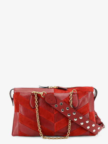 Borsa a spalla Panthea in suede e pelle thumbnail