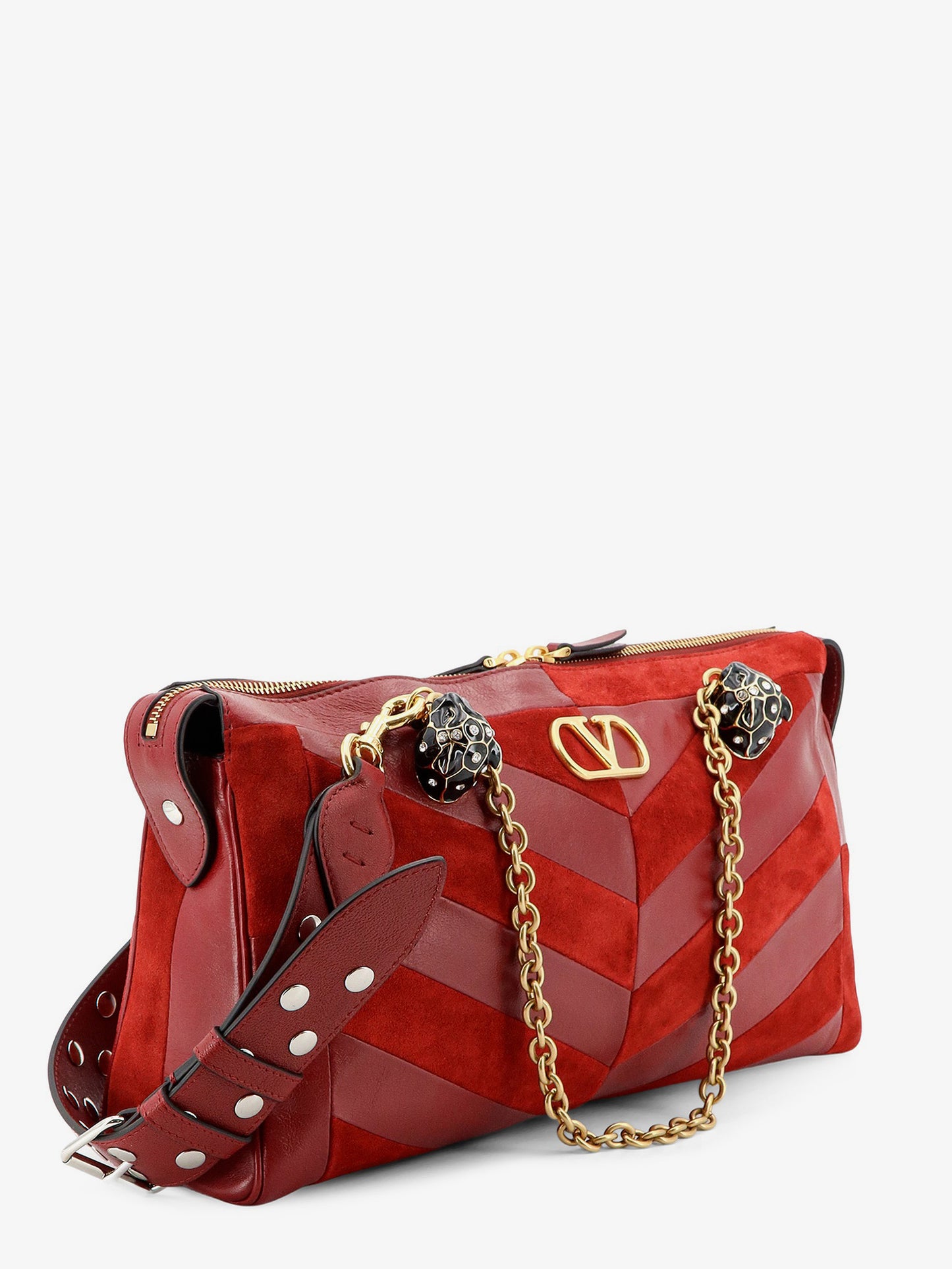 Borsa a spalla Panthea in suede e pelle