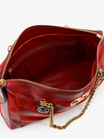 Borsa a spalla Panthea in suede e pelle thumbnail
