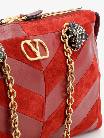 Borsa a spalla Panthea in suede e pelle thumbnail