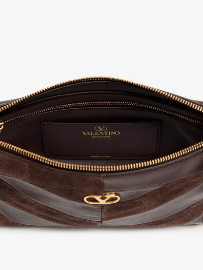 Panthea suede and leather crossbody bag thumbnail