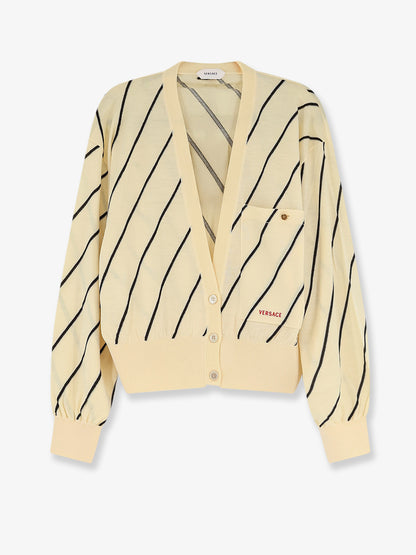 Wool blend cardigan with striped detail thumbnail