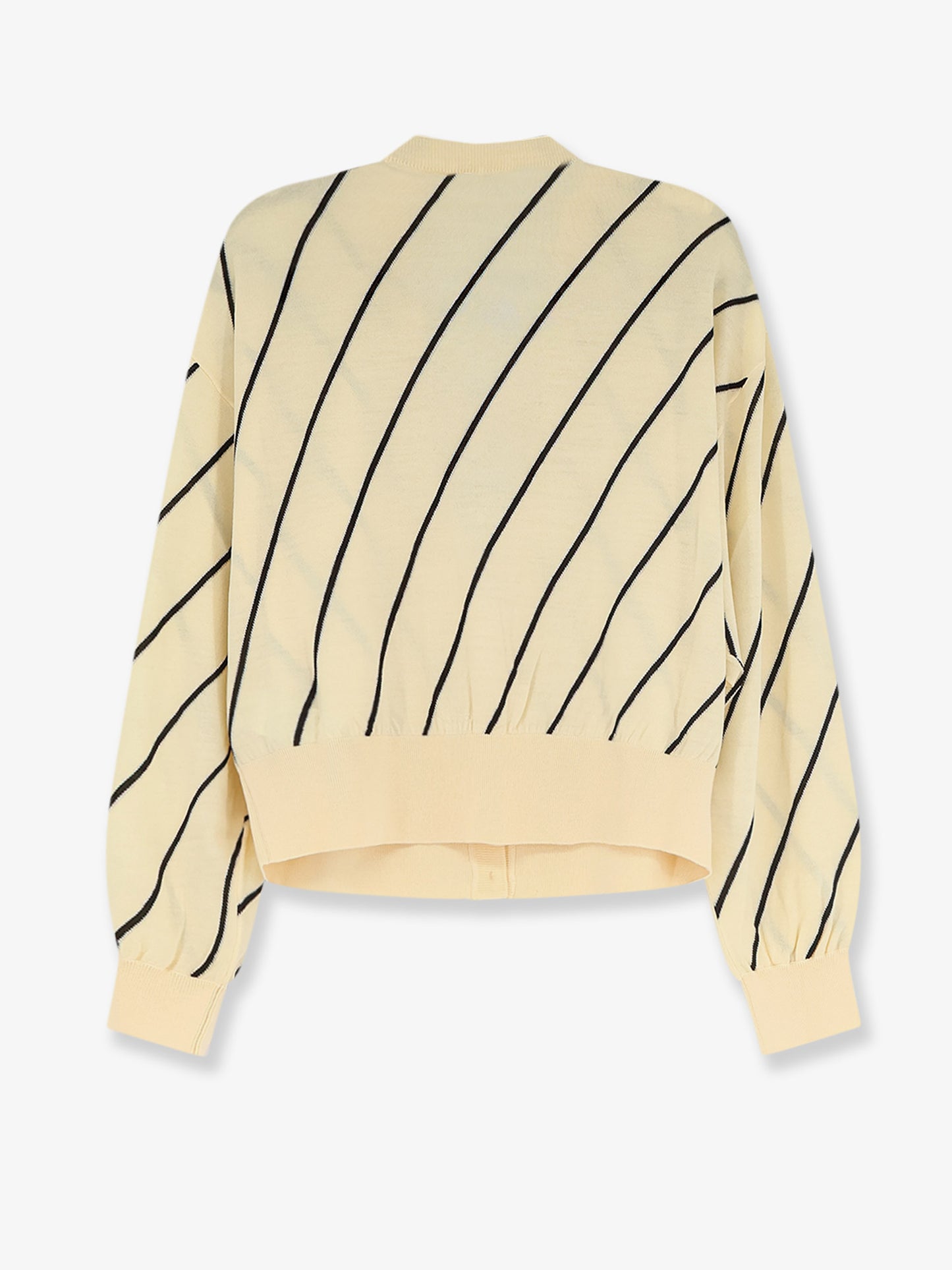 Wool blend cardigan with striped detail