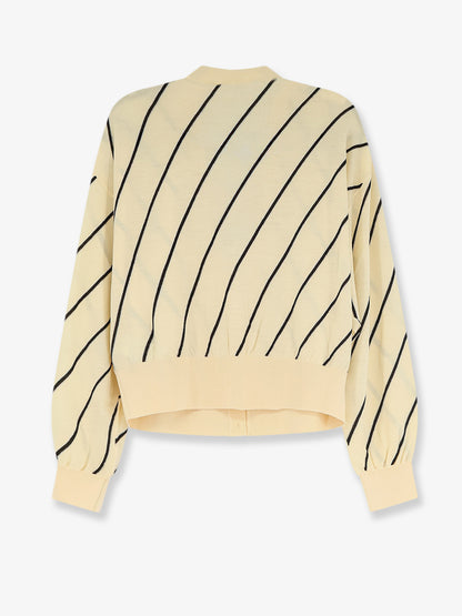 Wool blend cardigan with striped detail thumbnail