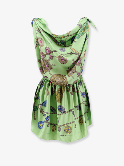 Printed silk twill mini dress thumbnail
