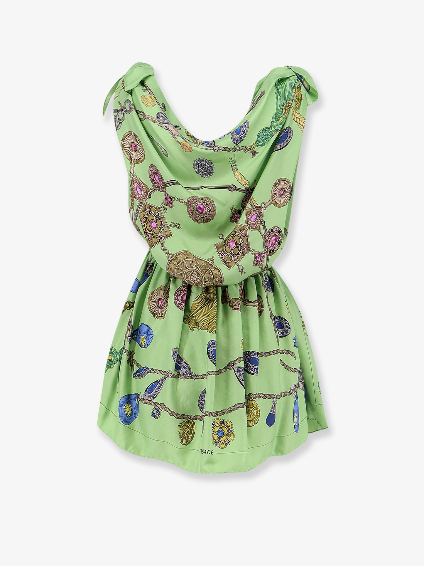 Printed silk twill mini dress