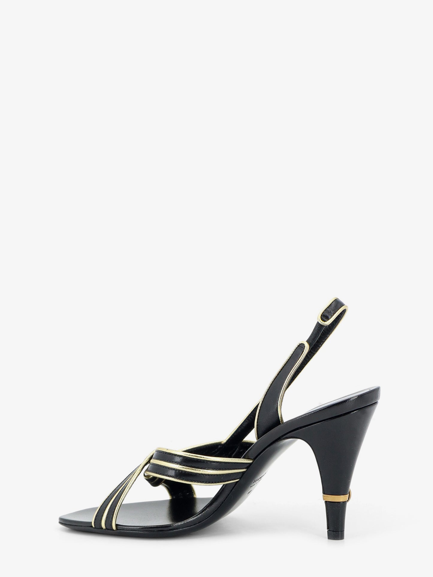 Sandali Gianni in pelle con profili metallizzati in contrasto