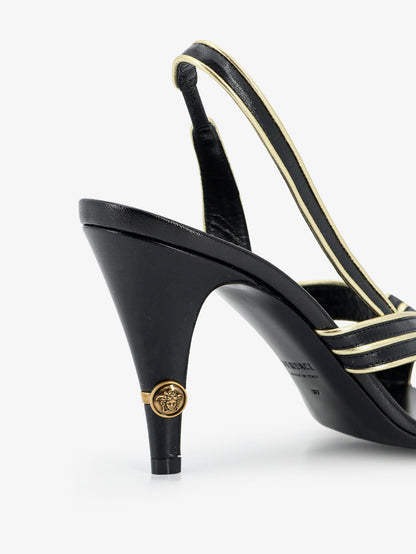 Sandali Gianni in pelle con profili metallizzati in contrasto thumbnail
