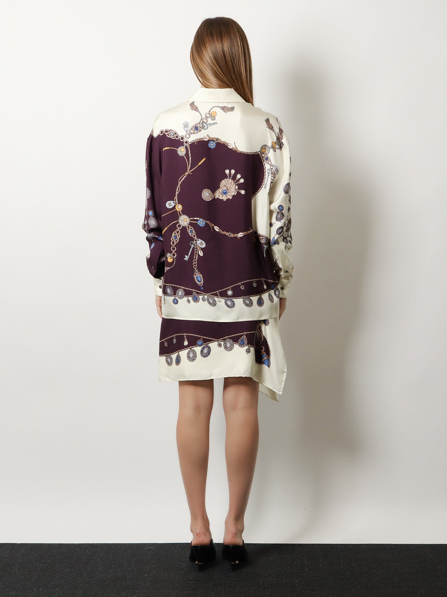 Printed silk twill shirt