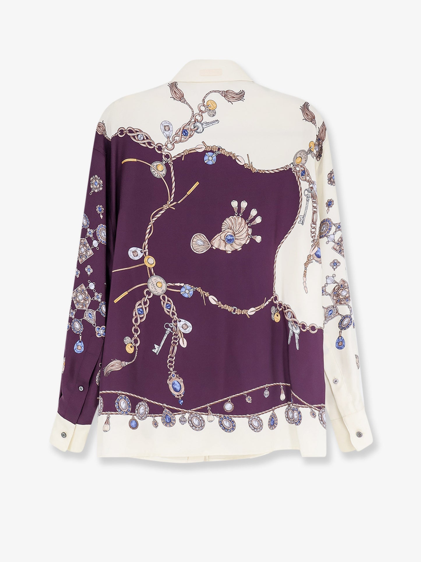 Printed silk twill shirt