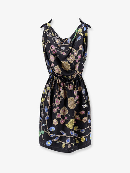 Printed silk twill midi dress thumbnail
