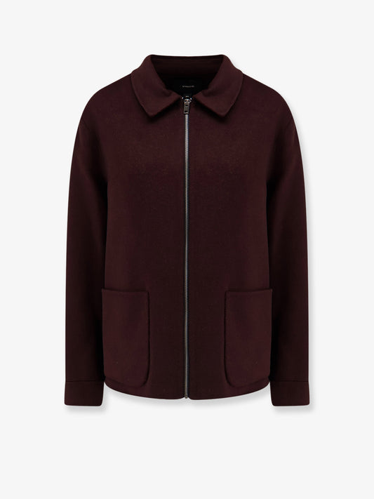 Boiled wool jacket with zip