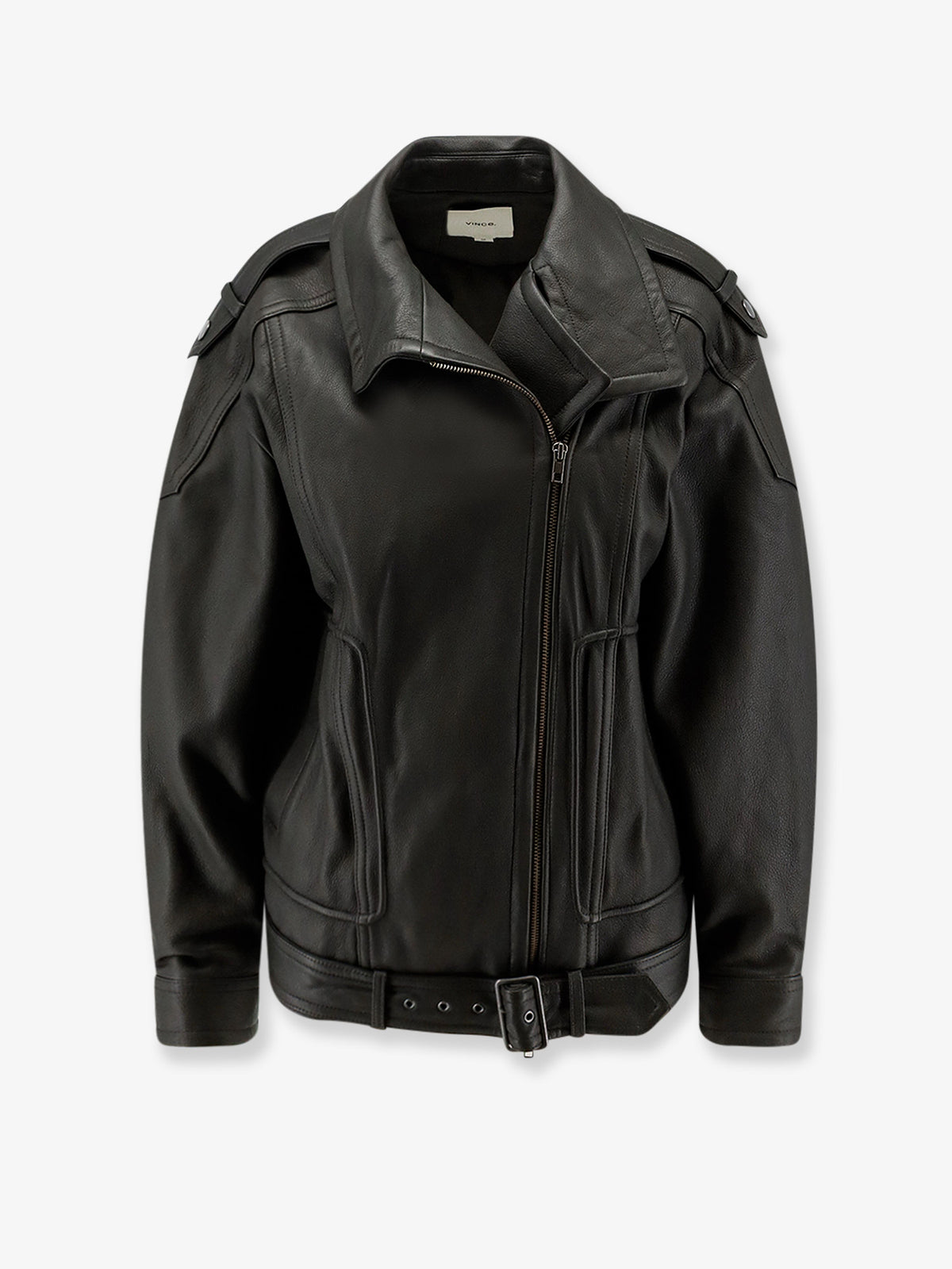 Oversized leather jacket