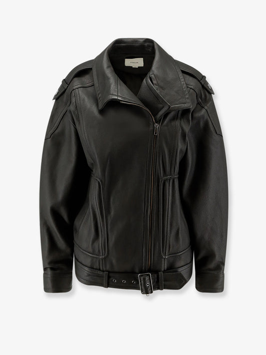 Oversized leather jacket