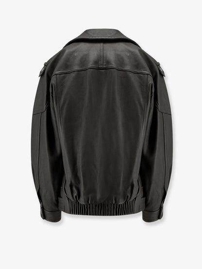 Oversized leather jacket thumbnail