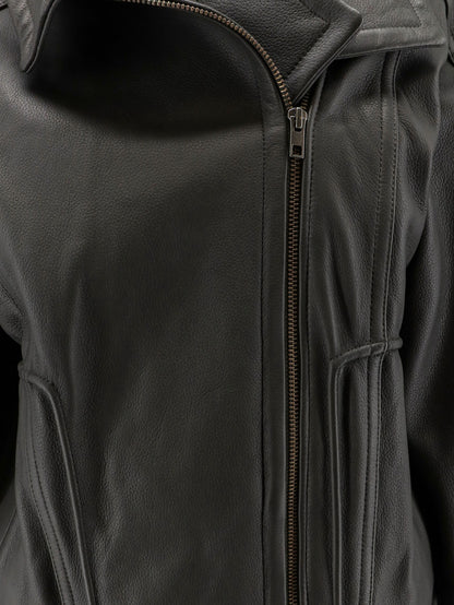 Oversized leather jacket thumbnail