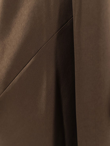 Long satin dress with integrated scarf thumbnail