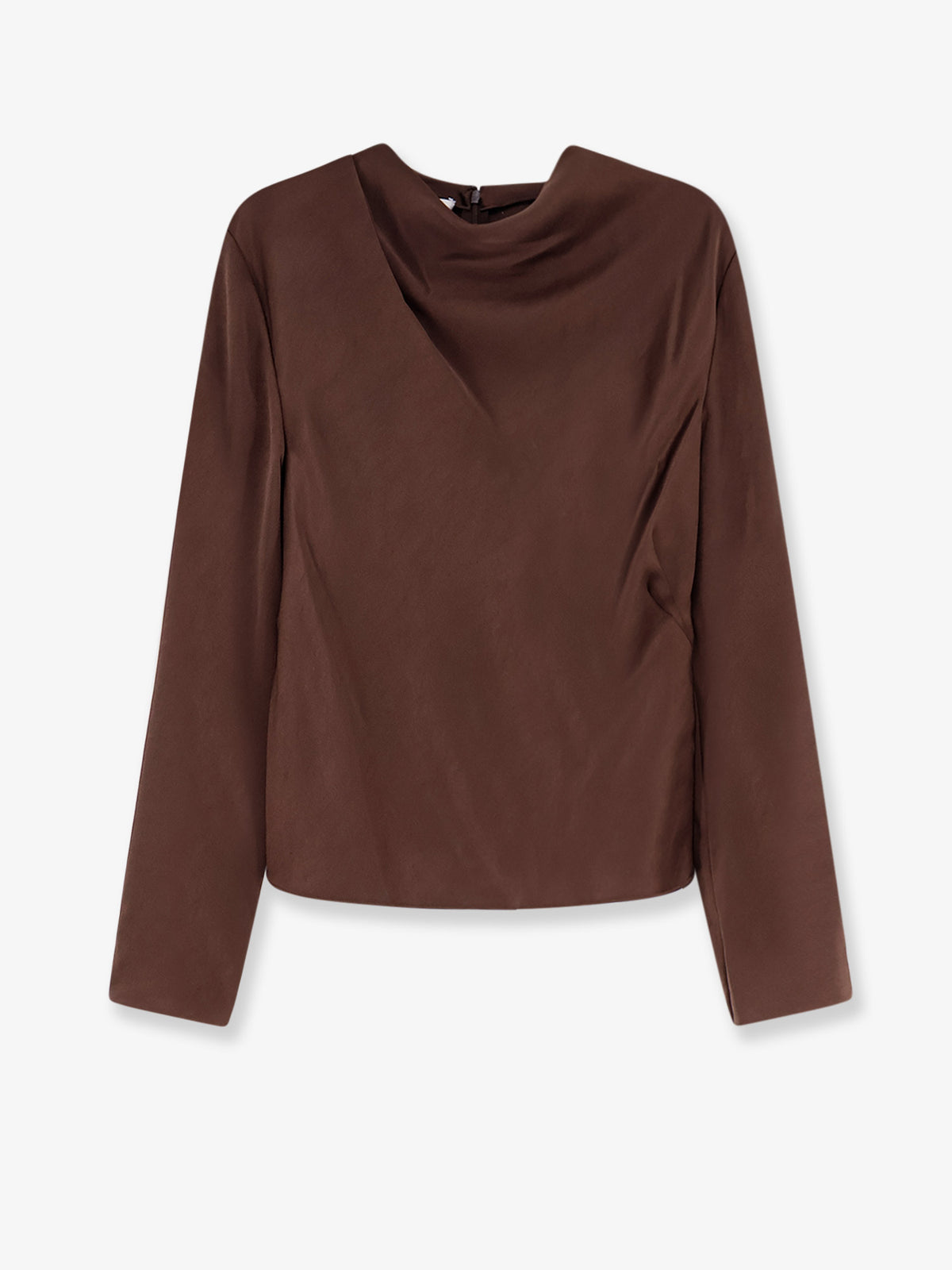 Satin shirt with draped neckline