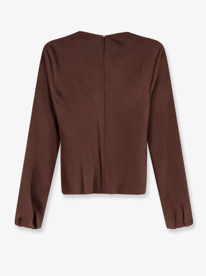 Satin shirt with draped neckline thumbnail