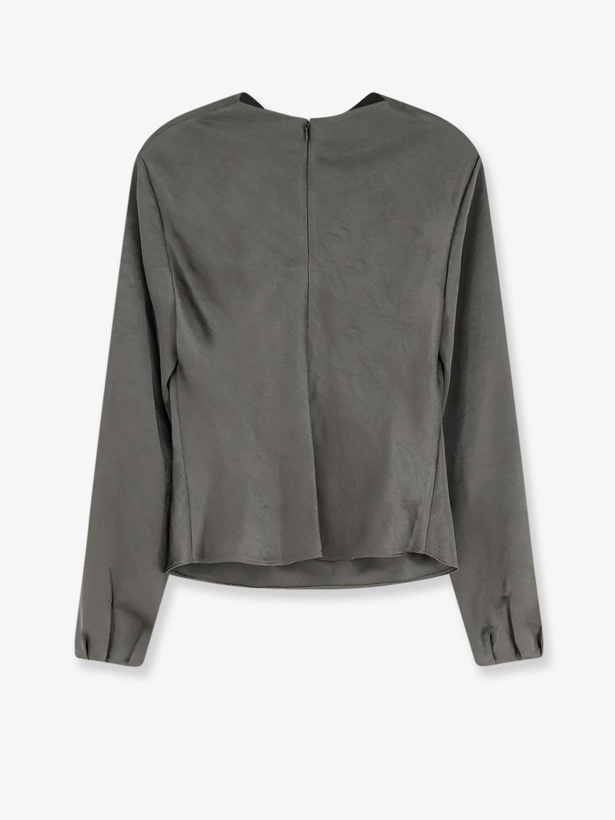 Satin shirt with draped neckline