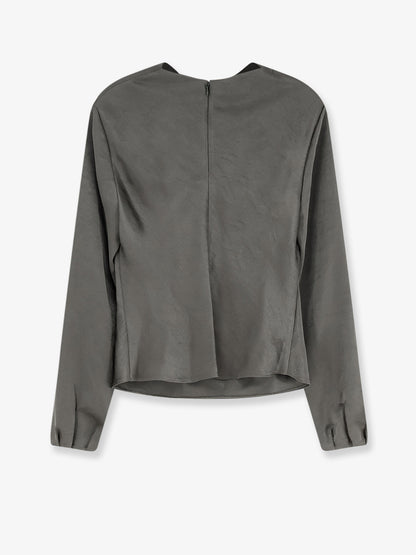 Satin shirt with draped neckline thumbnail