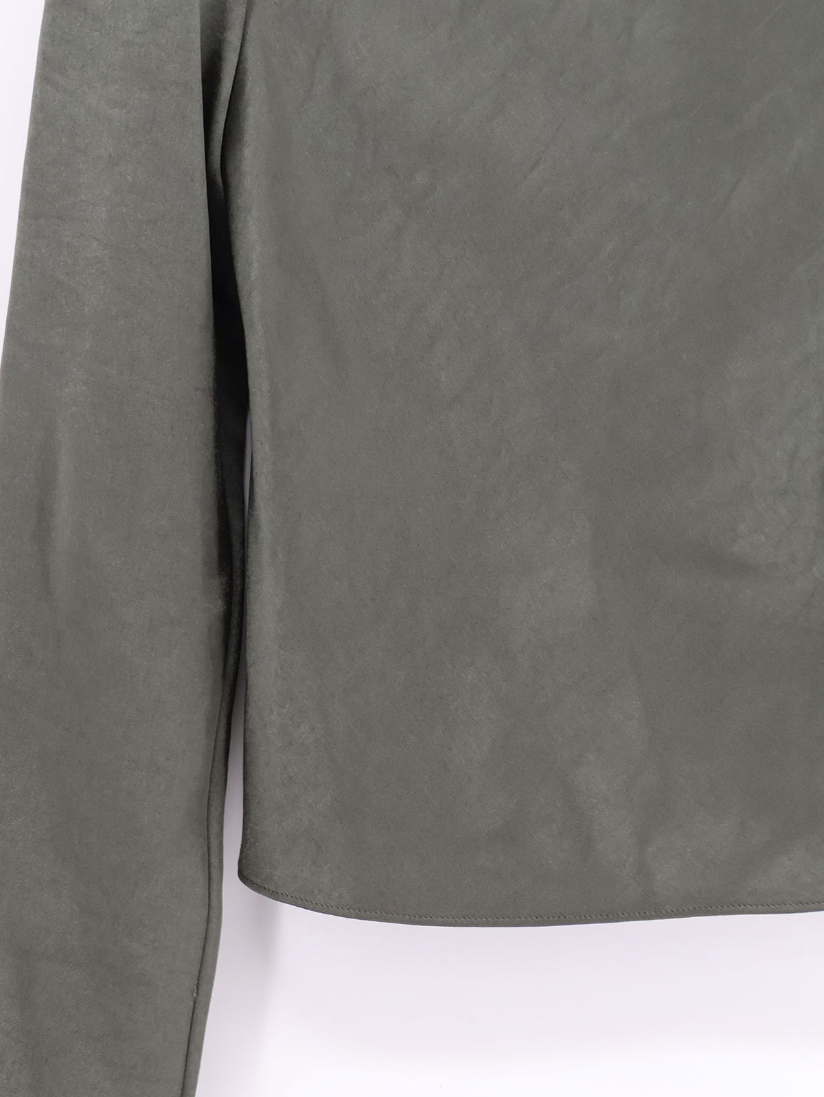 Satin shirt with draped neckline