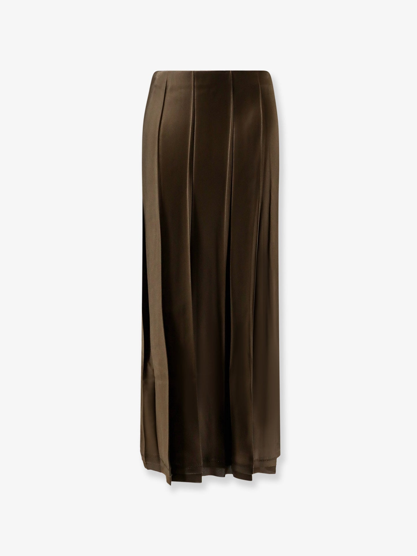 Pleated satin skirt
