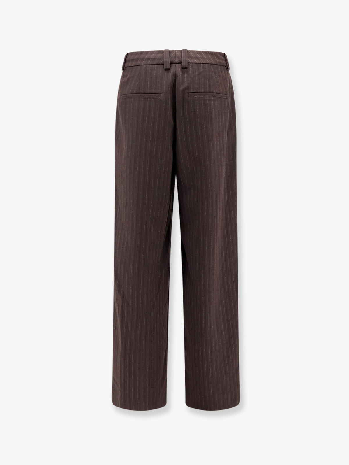 High-waisted cotton blend trousers