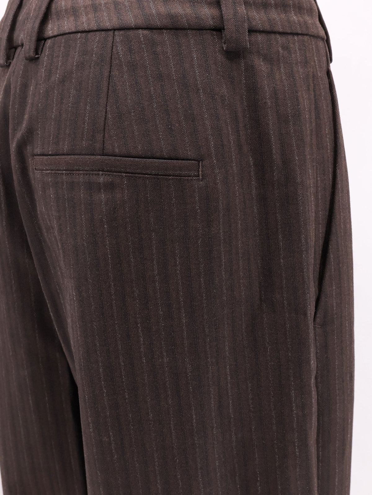 High-waisted cotton blend trousers