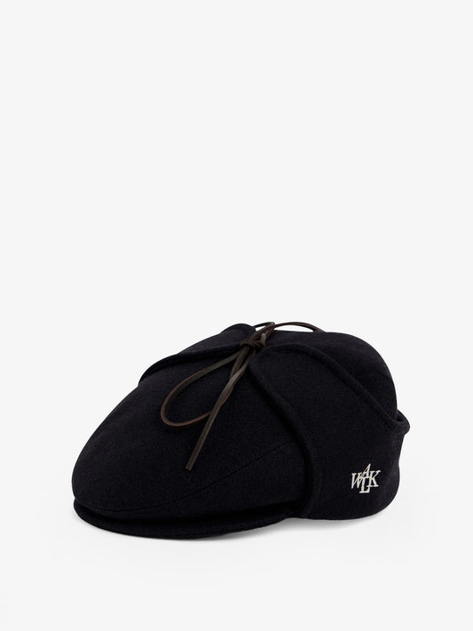 Wool Sherlock flat cap with ear flaps