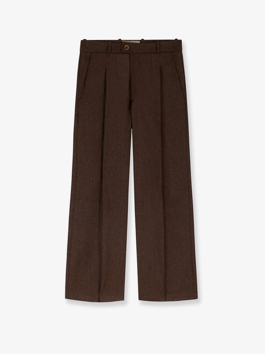 Wool blend flared trousers