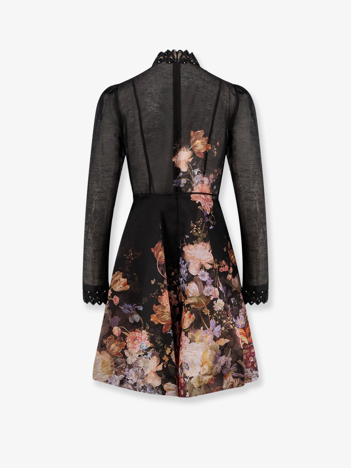 Valiant Embellish Mini Linen and Silk Dress
