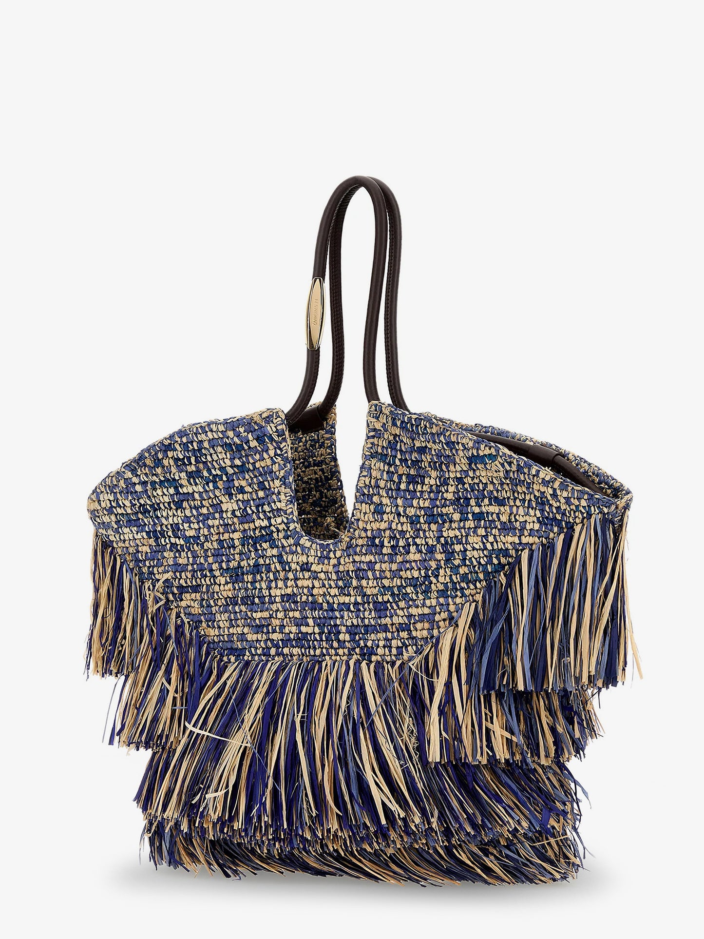 Goldentime raffia shoulder bag