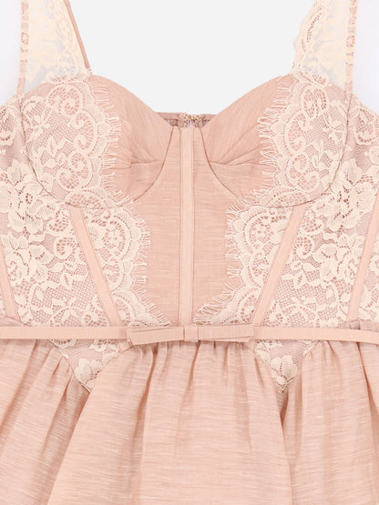Valiant Lace Trim Mini Dress thumbnail