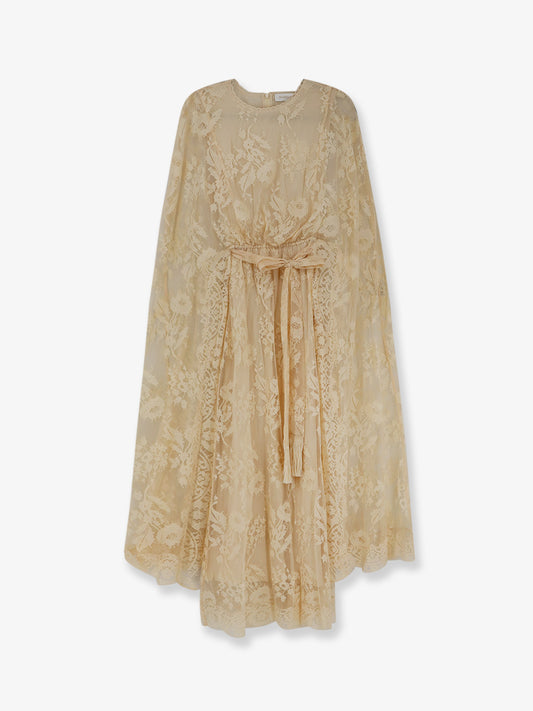 Valiant Lace Caped Maxi Dress