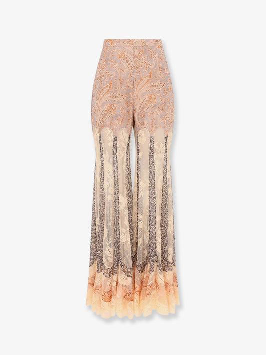Valiant Panelled Flare silk trousers