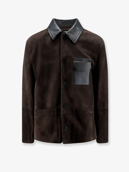 Suede jacket with leather details thumbnail