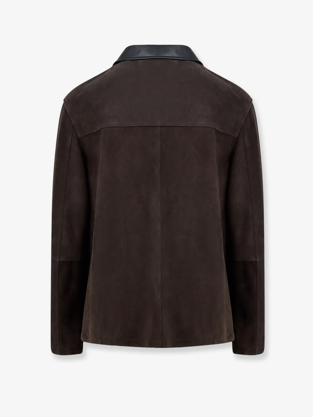 Suede jacket with leather details